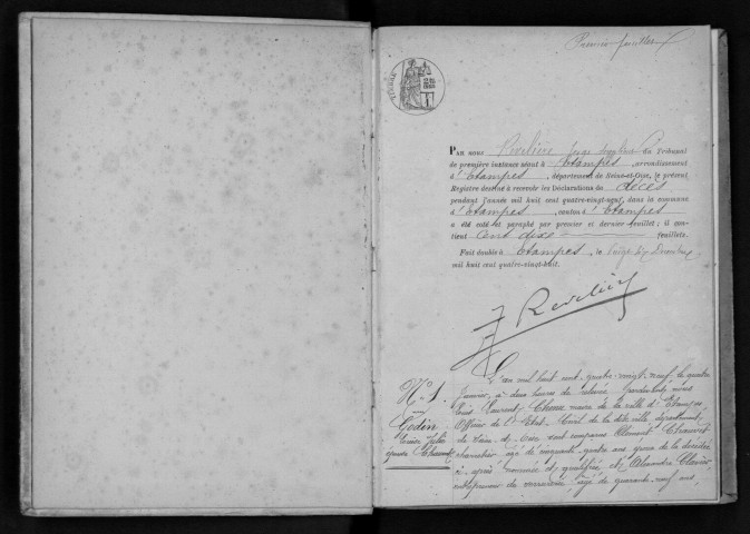 ETAMPES. Décès : registre d'état civil (1889). 