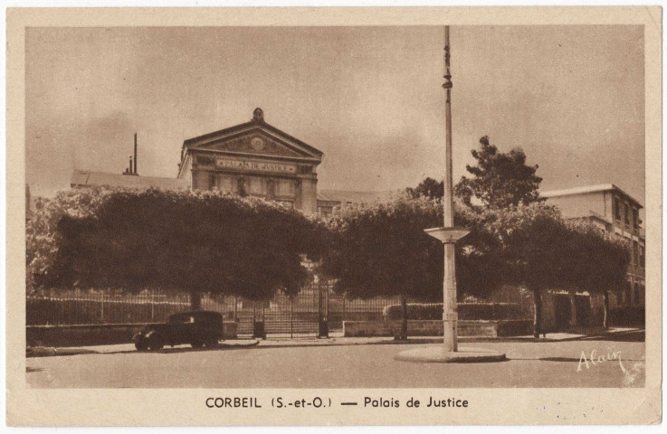CORBEIL-ESSONNES. - Le palais de justice, Alain, sépia. 
