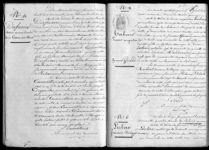ETAMPES. Décès : registre d'état civil (1860). 