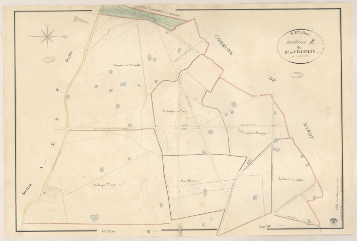 SAINT-PIERRE-DU-PERRAY. - Section B : Hameau de Villedon, 3e feuille. 