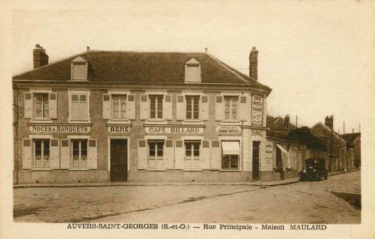 AUVERS-SAINT-GEORGES. - Rue principale. Maison Maulard, Rameau, sépia. 