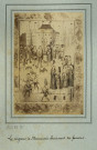 MARCOUSSIS.- Le Seigneur de Marcoussis choisissant des faucons, 1876, N et B. Dim. 17 x 12 cm. [reproduction d'une enluminure]. 