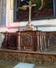 ensemble du chœur : gradin d'autel, table d'autel , retable, tabernacle (maître autel)