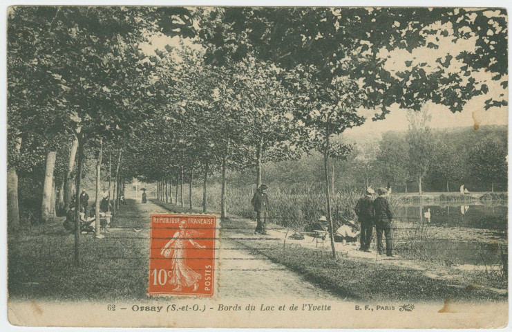 ORSAY. - Bord du lac et de l'Yvette. Edition BF, 1 timbre à 10 centimes. 