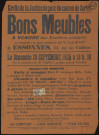 CORBEIL-ESSONNES. - Vente aux enchères de mobilier au domicile de Mme Veuve SAUGRAIN, 29 septembre 1935. 