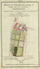 GRIGNY. - Plans et arpentage de la maison de campagne et terre en dépendant appartenant à Mme Baurans, plan dessiné par le Sr Couteau (1783). 