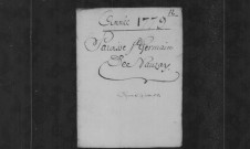 NOZAY. Paroisse Saint-Germaind'Auxerre : Baptêmes, mariages, sépultures : registre paroissial (1767-1779). 