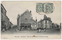 MENNECY. - Rue du Four-à-Chaux et route de Paris [Editeur Vasse, 1907, 2 timbres à 5 centimes, 3B164/8]. 