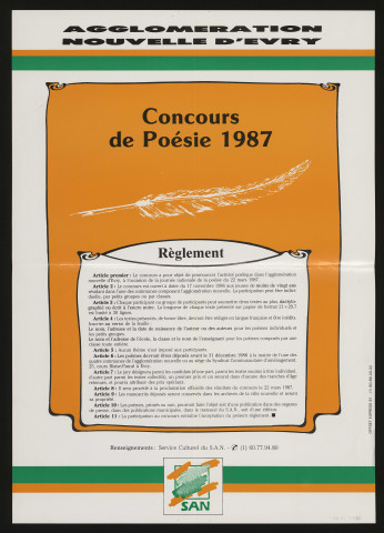 EVRY. - Concours de poésie 1987 : règlement (1987). 