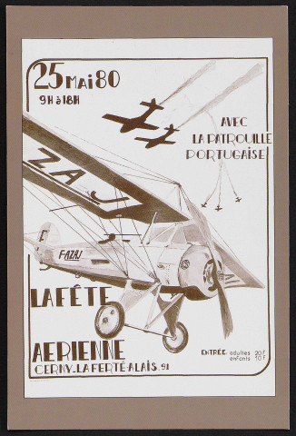 Cerny.- Meeting aérien Cerny-La Ferté-Alais. La fête aérienne, 25 mai 80. 