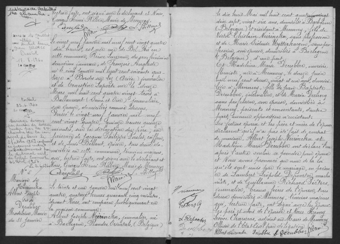 MENNECY. - Naissances, mariages, décès : registre d'état civil. 