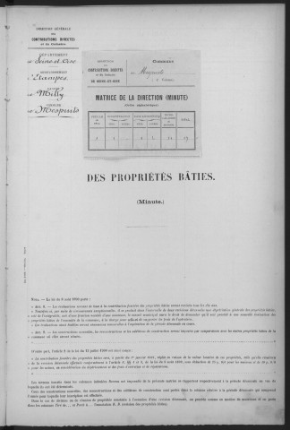 MESPUITS. - Matrice des propriétés bâties [cadastre rénové en 1934]. 