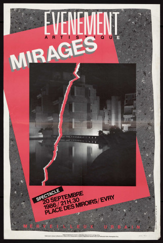EVRY. - Spectacle  : Mirage, Place des miroirs, 20 septembre 1986. 