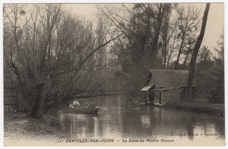 JANVILLE-SUR-JUINE. - La Juine au moulin Goujon. Viaud (1914), 14 lignes, ad. 