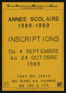EVRY. - Ecole nationale de musique et de danse. Année scolaire 1989-1990 : inscriptions, 1989. 