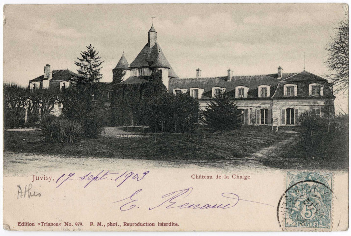 ATHIS-MONS. - Château de la Chaige, Trianon, 1903, 5 c, ad. 