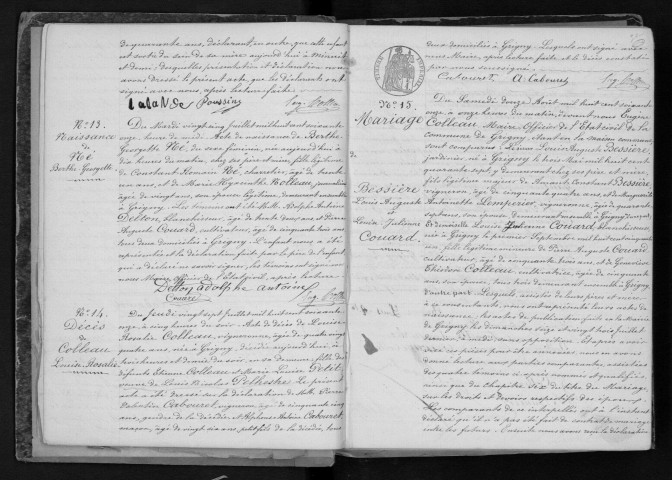 GRIGNY. Naissances, mariages, décès : registre d'état civil (1871-1882). 