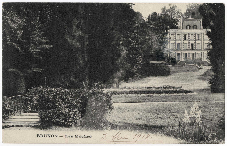 BRUNOY. - Les Roches, 1918, 11 lignes, 15 c, ad. 
