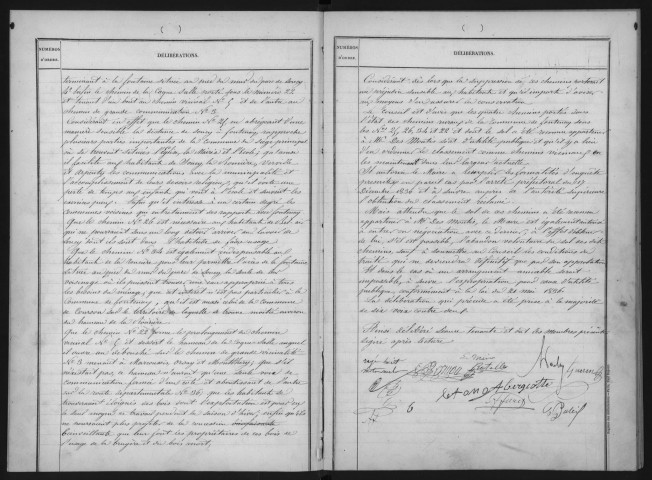 FONTENAY-LES-BRIIS. - Administration générale de la commune, registres de délibérations : registre de délibération du conseil municipal (1852-1855). 