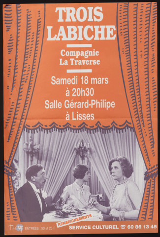 LISSES. - Théâtre : trois Labiche, par la Compagnie La Traverse, Salle Gérard-Philippe, 18 mars 1995. 