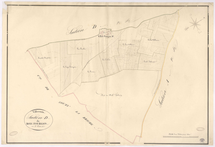 VILLECONIN. - Section D : Bois Fourgon (le), 1ère feuille. 