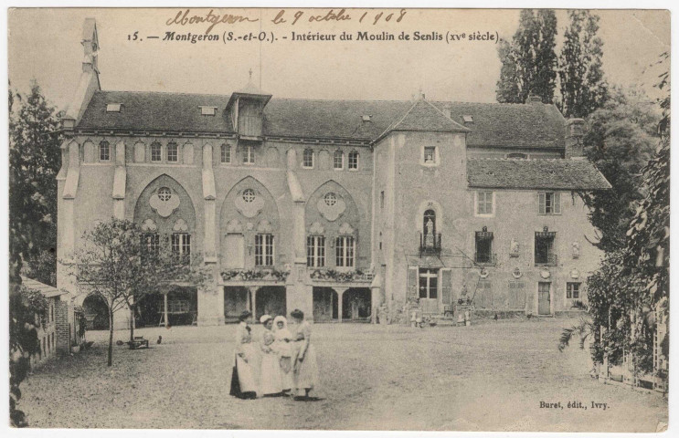MONTGERON. - Intérieur du moulin de Senlis [Editeur Buret, 1908]. 