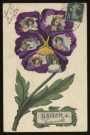LEUVILLE-SUR-ORGE. - Baiser de Leuville. Edition E. X., Paris, 1908, timbre à 5 centimes, colorisée. 
