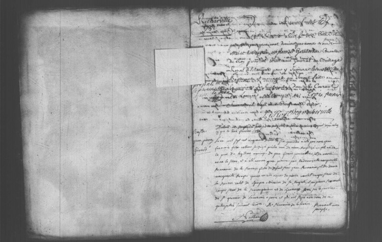 RICHARVILLE. Paroisse Saint-Lubin : Baptêmes, mariages, sépultures : registre paroissial (1752-1769). 