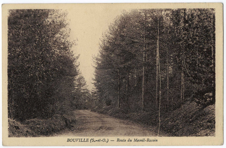 BOUVILLE. - Route de Mesnil-Racoin, Rameau, sépia. 