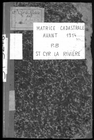 SAINT-CYR-LA-RIVIERE. - Matrice des propriétés bâties [cadastre rénové en 1954]. 