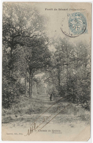 QUINCY-SOUS-SENART. - Forêt de Sénart. Chemin de Quincy [Editeur Gautrot, 1905, timbre à 5 centimes]. 