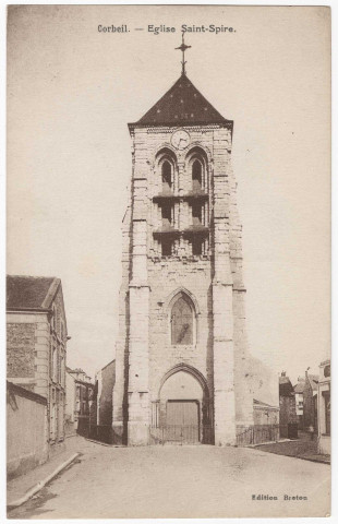CORBEIL-ESSONNES. - Eglise Saint-Spire, Breton, 1931, 3 mots, 15 c, ad. 