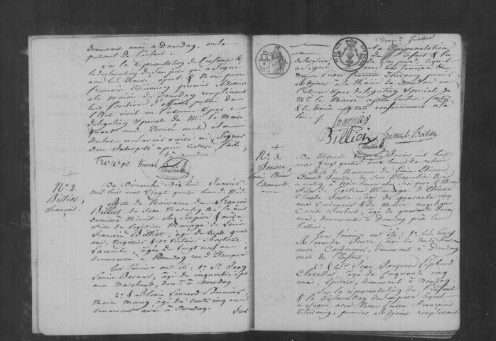 DOURDAN. Naissances, mariages, décès : registre d'état civil (1824-1825). 