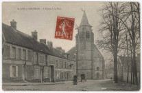 SAINT-CYR-SOUS-DOURDAN. - L'église et la place [Editeur Boutroue, 1908, timbre à 10 centimes]. 