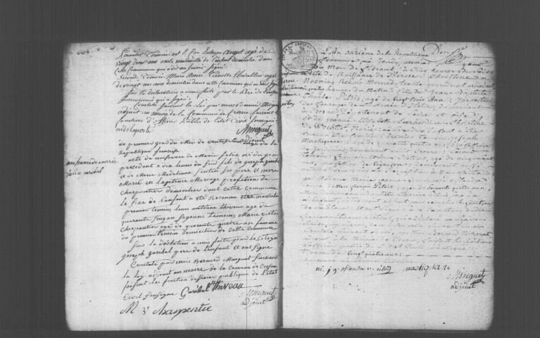 CROSNE. Naissances, mariages, décès : registre d'état civil (an XI-1814). 