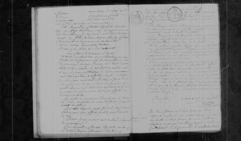 BALLAINVILLIERS. Naissances, mariages, décès : registre d'état civil (1818-1833). 