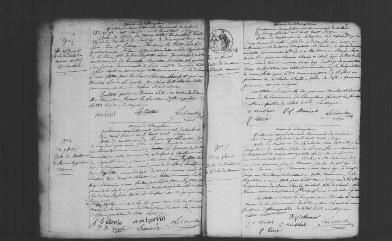 CHAMPLAN. Naissances, mariages, décès : registre d'état civil (1816-1831). 