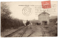 BRIERES-LES-SCELLES. - La gare, Combier, 13 lignes, 50 c, ad. 