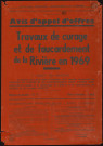 Essonne [Département]. - Avis d'appel d'offres pour le curage, le recalibrage sur 3200 ml et le faucardement de la rivière l'Yvette pour l'année 1969, 13 mai 1969. 