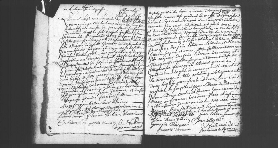 FONTAINE-LA-RIVIERE. Paroisse Saint-Etienne : Baptêmes, mariages, sépultures : registre paroissial (1761-1790). 