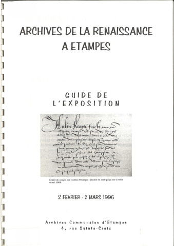 Archives de la Renaissance à Etampes