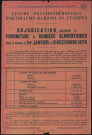 ETAMPES. - Adjudication concernant la fourniture de denrées alimentaires pour la période du 1er janvier au 31 décembre 1970, Centre psychothérapique Barthélémy-Durand, 31 octobre 1969. 