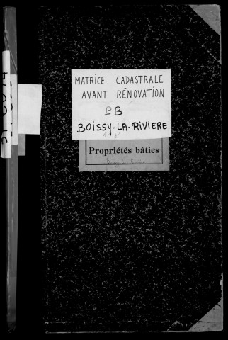 BOISSY-LA-RIVIERE. - Matrice des propriétés bâties [cadastre rénové en 1940]. 