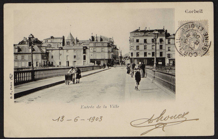 Corbeil-Essonnes.- Entrée de la ville (13 juin 1903). 
