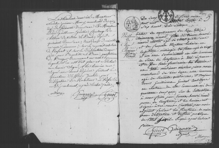 VILLIERS-LE-BACLE. Naissances, mariages, décès : registre d'état civil (1827-1872). 