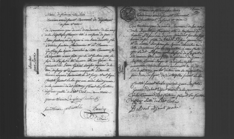 FONTENAY-LES-BRIIS. Naissances, mariages, décès : registre d'état civil (an IX-1806). 