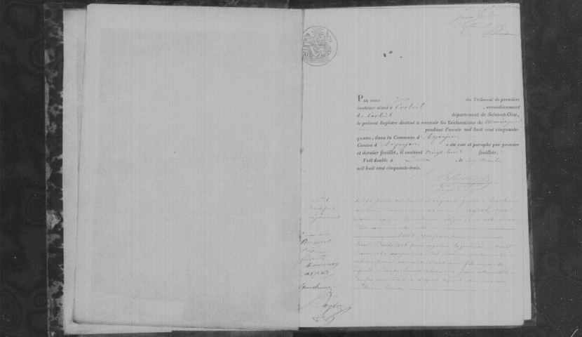 ARPAJON. Mariages : registre d'état civil (1854-1863). 
