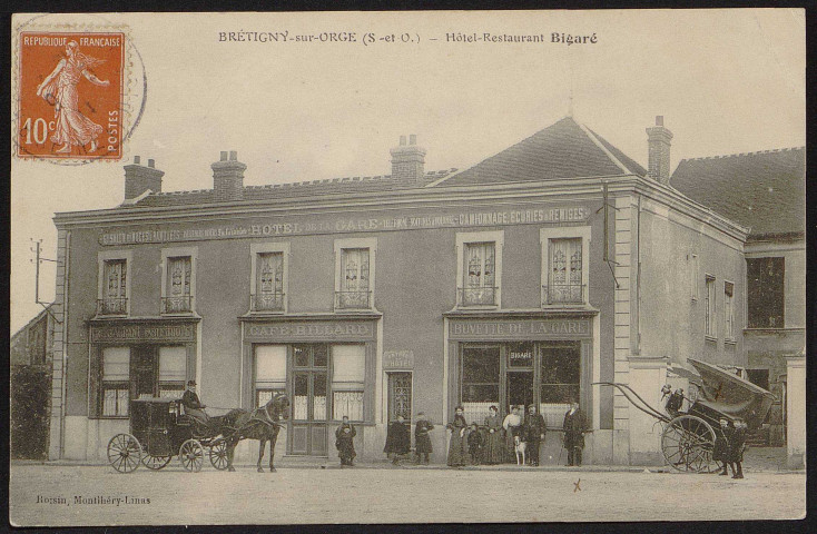 Brétigny-sur-Orge.- Hôtel restaurant Bigaré (9 mai 1911). 