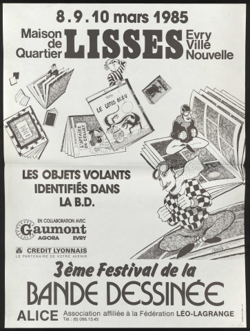 LISSES. - 3ème festival de la bande dessinée, Maison de quartier, 8 mars-10 mars 1985. 