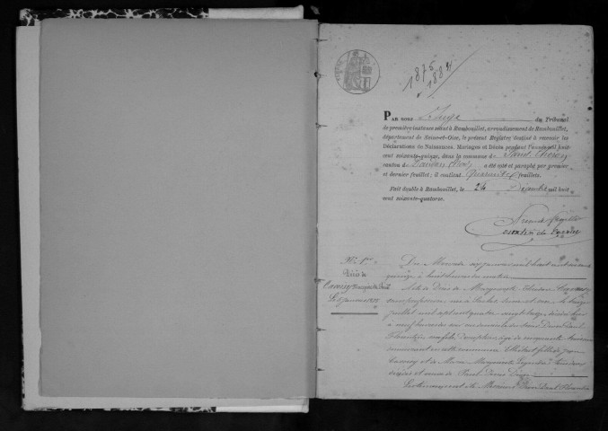 SAINT-CHERON. Naissances, mariages, décès : registre d'état civil (1875-1884). 